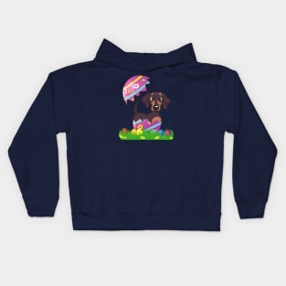 Easter dachshund easter funny gift Kids Hoodie